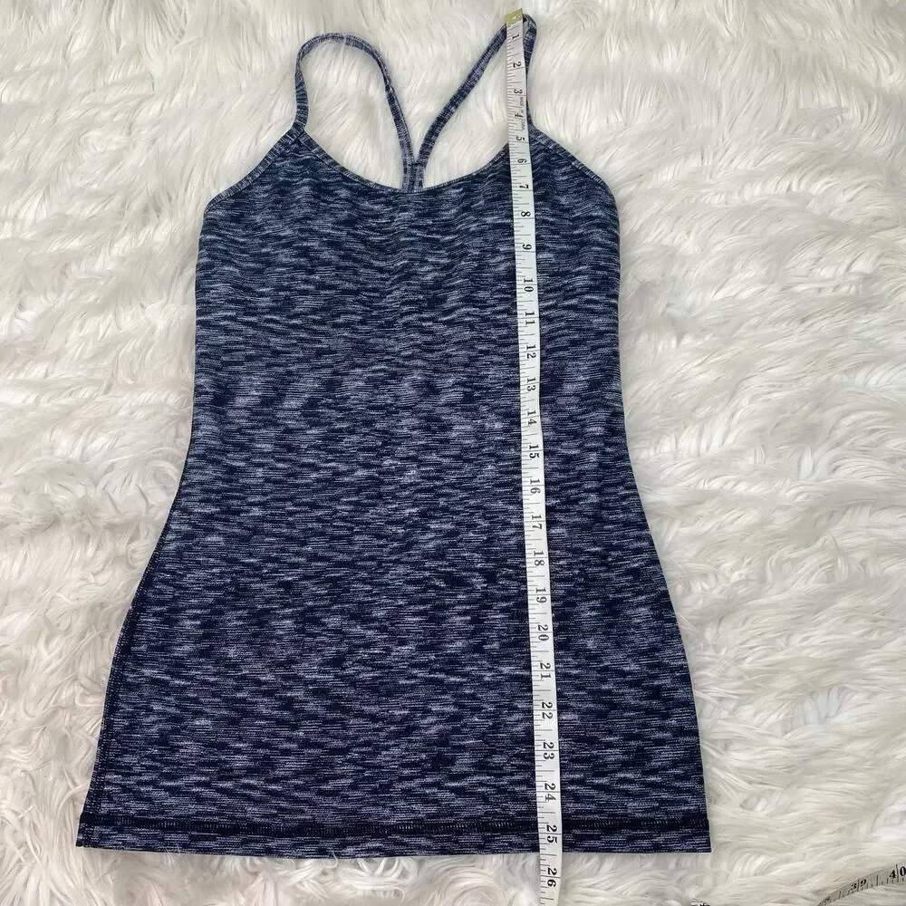 Lululemon Lululemon Power Y Tank Size 4 Dramatic Static White Black